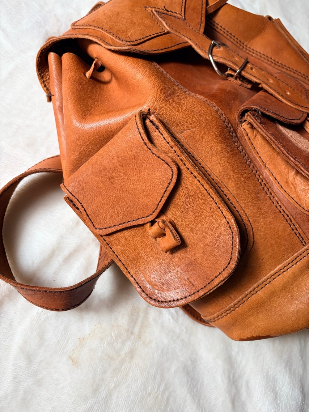 Handmade Leather Backpack - Picture 4 of 7